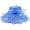 Elegant Large Brim Ruffle Organza Hat with Floral Center SLHTO2155