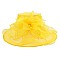 Elegant Large Brim Ruffle Organza Hat with Floral Center SLHTO2155
