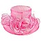 Elegant MEDIUM BRIM ORGANZA HAT WITH ROSE CLUSTER