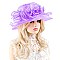 Elegant MEDIUM BRIM ORGANZA HAT WITH ROSE CLUSTER