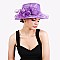 Elegant MEDIUM BRIM ORGANZA HAT WITH ROSE CLUSTER