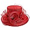 Elegant MEDIUM BRIM ORGANZA HAT WITH ROSE CLUSTER