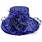 Elegant LARGE BRIM ORGANZA POLKA DOT Derby HAT