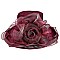 Elegant LARGE BRIM FLORAL LACE ORANZA HAT W ROSE ACCENT