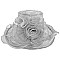 Elegant LARGE BRIM FLORAL LACE ORANZA HAT W ROSE ACCENT