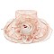 Elegant LARGE BRIM FLORAL LACE ORANZA HAT W ROSE ACCENT