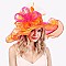 ELEGANT KENTUCKY DERBY ORGANZA FLORAL FLAT TOP HAT