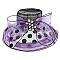 Elegant POLKA DOT Flat Top ORANZA HAT with Bow and Flowers