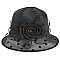 Elegant POLKA DOT Cloche ORANZA HAT WITH ROSE