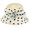 Elegant POLKA DOT Cloche ORANZA HAT WITH ROSE