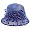 Elegant POLKA DOT Cloche ORANZA HAT WITH ROSE