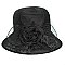 FLORAL PRINT ORGANZA DOWN BRIM DERBY HAT