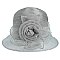 FLORAL PRINT ORGANZA DOWN BRIM DERBY HAT