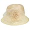 FLORAL PRINT ORGANZA DOWN BRIM DERBY HAT