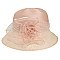 FLORAL PRINT ORGANZA DOWN BRIM DERBY HAT