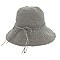 BOW STRAW BUCKET HAT