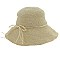 BOW STRAW BUCKET HAT