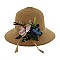 FLOWER-DESIGNED STRAW BUCKET HAT SLHTP1098