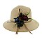 FLOWER-DESIGNED STRAW BUCKET HAT SLHTP1098