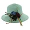 FLOWER-DESIGNED STRAW BUCKET HAT SLHTP1098