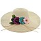 TRIO FLOWER-DESIGNED STRAW HAT