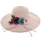 TRIO FLOWER-DESIGNED STRAW HAT