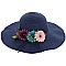 TRIO FLOWER-DESIGNED STRAW HAT