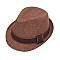 NEUTRAL TONE TEXTURED BAND FEDORA HAT