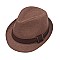 NEUTRAL TONE TEXTURED BAND FEDORA HAT