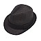 NEUTRAL TONE BANDED WOVEN FEDORA HAT