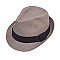 NEUTRAL TONE BANDED WOVEN FEDORA HAT