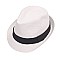 NEUTRAL TONE BANDED WOVEN FEDORA HAT