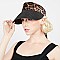 LEOPARD SATIN RIBBON WOVEN SUN VISOR