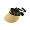 LEOPARD SATIN RIBBON WOVEN SUN VISOR