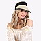 LACE & RHINESTONE STRAW SUN VISOR