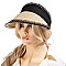 LACE & RHINESTONE STRAW SUN VISOR