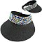 RHINESTONE PAPER WOVEN SUN VISOR