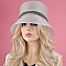 FASHIONABLE TRANSPARENT BUCKET HAT WITH RHINESTONE STRIP