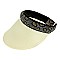 RHINESTONE BAND ANIMAL PRINT WOVEN SUN VISOR