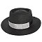 Flat Top Fedora Straw Hat with Crystal Strip