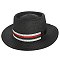 Flat Top Fedora Straw Hat with Crystal Strip