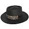 Flat Top Fedora Straw Hat with Crystal Strip