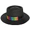 Flat Top Fedora Straw Hat with Crystal Strip