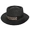 Flat Top Fedora Straw Hat with Crystal Strip