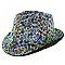 Trendy Rhinestone Studded Fedora Hat
