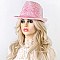 Trendy Rhinestone Studded Fedora Hat