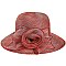 CLASSIC DRESSY PAPER SUMMER HAT WITH FLORAL ROSE BUD