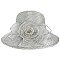 CLASSIC DRESSY PAPER SUMMER HAT WITH FLORAL ROSE BUD