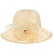 CLASSIC DRESSY PAPER SUMMER HAT WITH FLORAL ROSE BUD