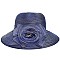 CLASSIC DRESSY PAPER SUMMER HAT WITH FLORAL ROSE BUD